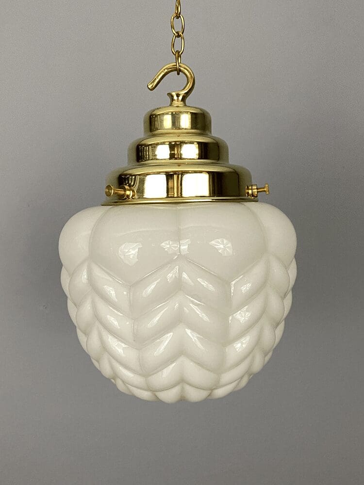 'Sheldon' Small Art Deco Opaline Glass Shade with Stepped Gallery (20251)