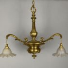Antique Three Arm Brass Chandelier (32064)