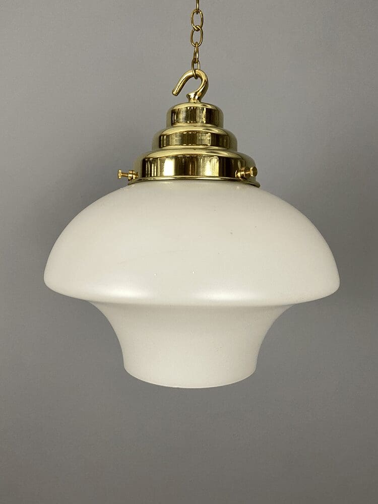 'Wendy' Mid Century Opaline Glass Pendant Light (41022)