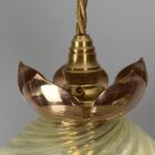 Original Art Nouveau Vaseline Glass Pendant Light (23015)