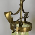 SOLD Large Vaseline Glass Tulip Pendant Light (22437)