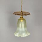 Lily Pad Pendant Light with Vaseline Glass Shade (23050-7)