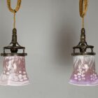 Art Nouveau Floral Cranberry Pendant Light (23054)