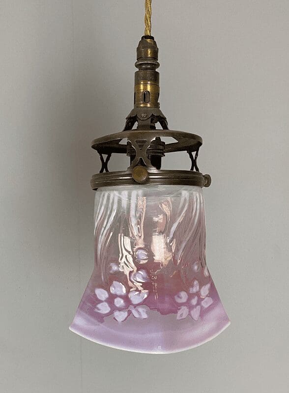 Art Nouveau Floral Cranberry Pendant Light (23054)