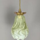 Art Nouveau Vaseline Glass Pendant Light (23125)