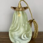 Art Nouveau Vaseline Glass Pendant Light (23125)