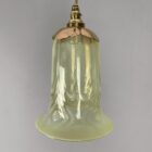 Art Nouveau Vaseline Glass Pendant Light (41052)