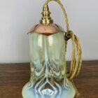 Art Nouveau Vaseline Glass Pendant Light (41052)