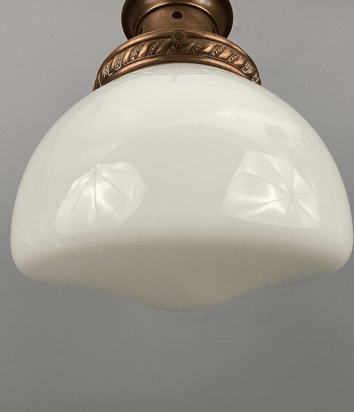 'Belle' Art Deco White Glass School House Light (22452-2)