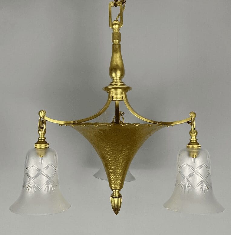 Arts and Crafts Brass Chandelier (23092)