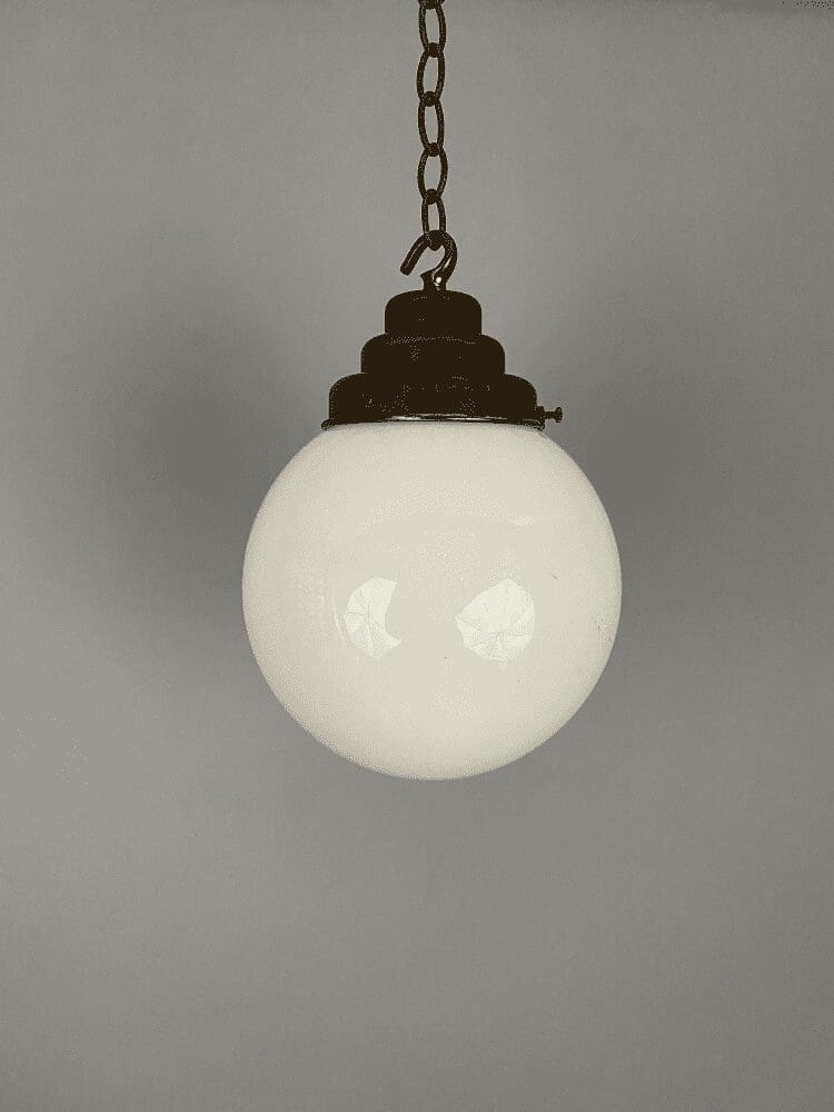 Small White Glass Globe Pendant Light (41025)