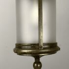 Arts and Crafts Brass Lantern with Frosted Glass (22397)