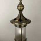 Arts and Crafts Brass Lantern with Frosted Glass (22397)
