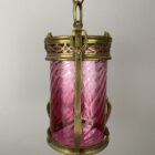 Art Nouveau Lantern with Cranberry Glass (22415)