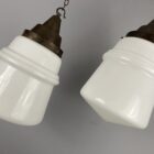 'Rutland' XL Art Deco White Glass Pendant Light (22455)