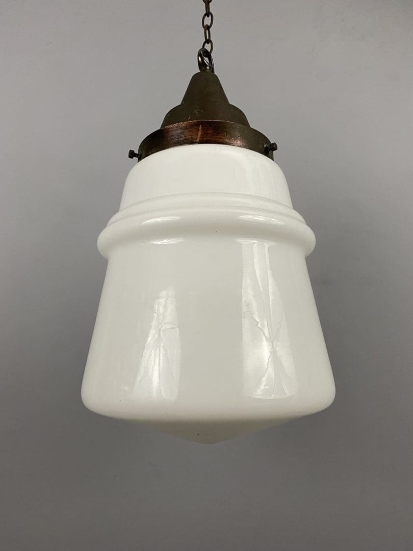 'Rutland' XL Art Deco White Glass Pendant Light (22455)