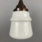 'Rutland' XL Art Deco White Glass Pendant Light (22455)