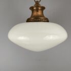 'Philip' Art Deco Ovaloid Shaped White Glass Pendant Light (22456)