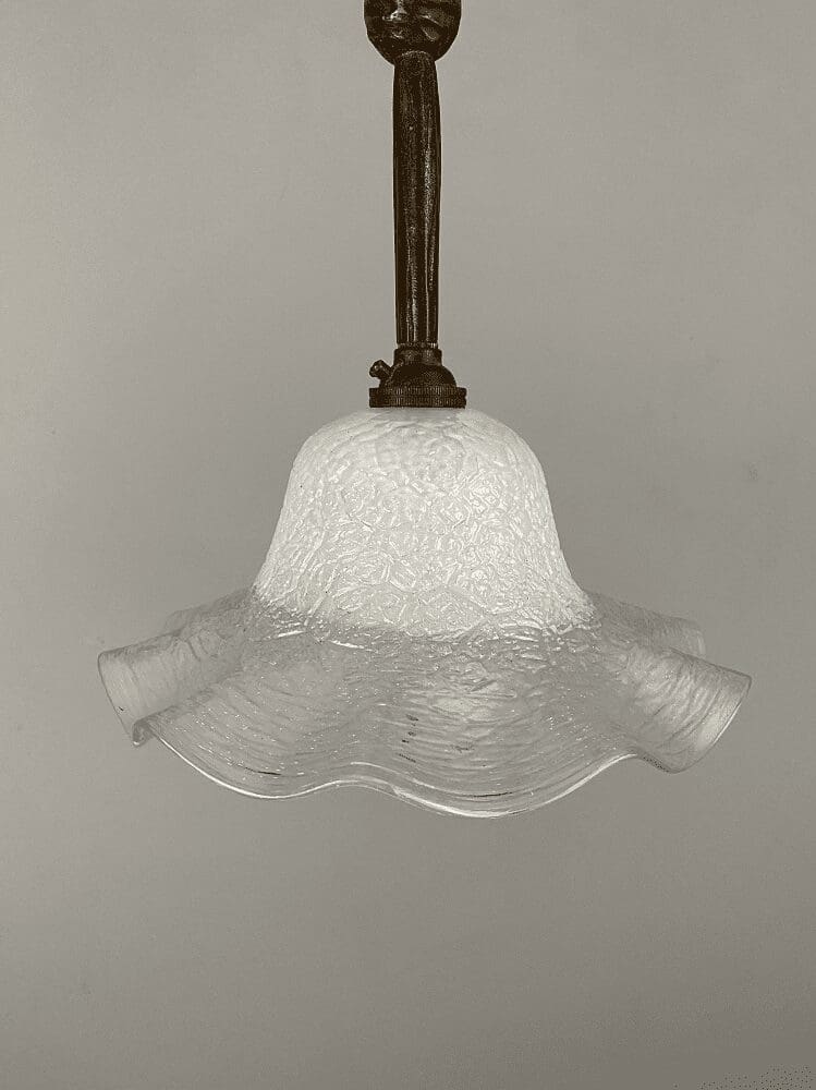 Art Nouveau Fixed Stem Pendant Light with Bow Detail (41029)
