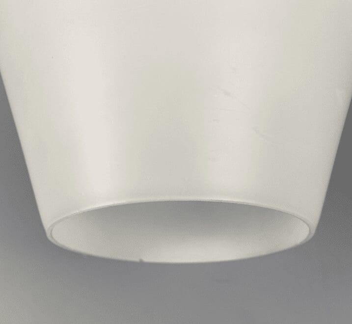 Mid Century Tapered White Glass Pendant Light (15019)