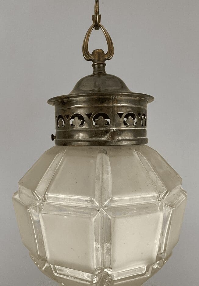 Art Deco Pendant Light with Frosted Glass Squares (32128)