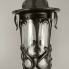Small Art Nouveau Aged Brass Lantern (21205)