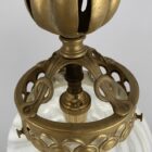 Delicate White Striped Art Nouveau Pendant Light (32131)