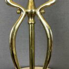 Art Nouveau Style Brass Table Lamp with Cranberry Glass Shade (91024)