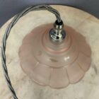 Vintage Pink Frosted Coolie Pendant Light (71001)