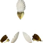 FRENCH SHELL WALL LIGHT IN WHITE ENAMEL (22554)