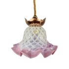 Art Nouveau Vaseline Glass Pendant Light - Checked Design (23050-8)