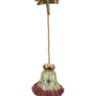 Art Nouveau Cranberry Glass Pendant Light with Dragon Fly (23050-4)