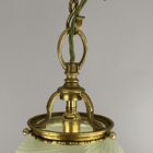 Art Nouveau Striped Vaseline Glass Pendant Light (22559)