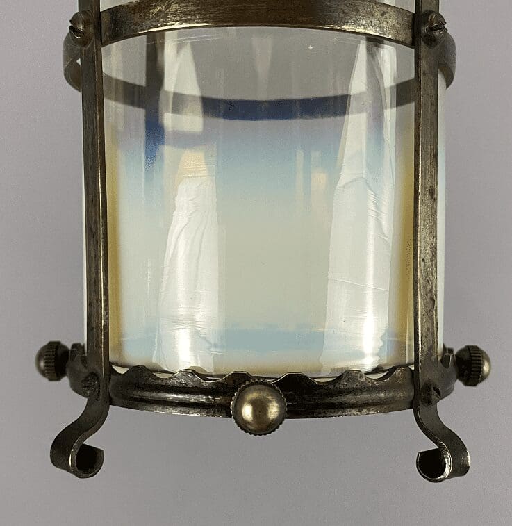 Small Art Nouveau Lantern with Vaseline Glass (32151)