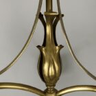 Art Nouveau Brass Chandelier with Vaseline Glass Ball Shades (22230)