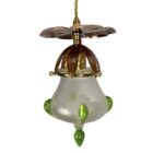 Lily Pad Pendant Light with Vaseline Glass Shade (32203)