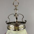 Antique Etched Vaseline Glass Pendant Light (23052)