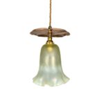 Lily Pad Pendant Light with Vaseline Glass Shade (23050-7)