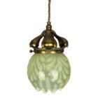 Small Art Nouveau Vaseline Glass Pendant Light (32205)