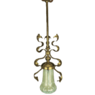 arts and crafts vaseline glass light