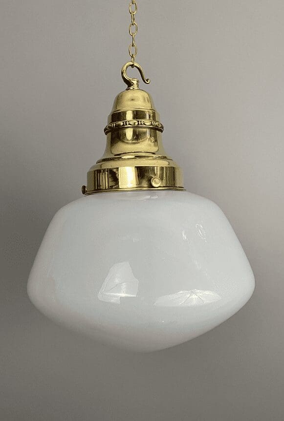 'Charles' Art Deco White Glass School House Light (41035)