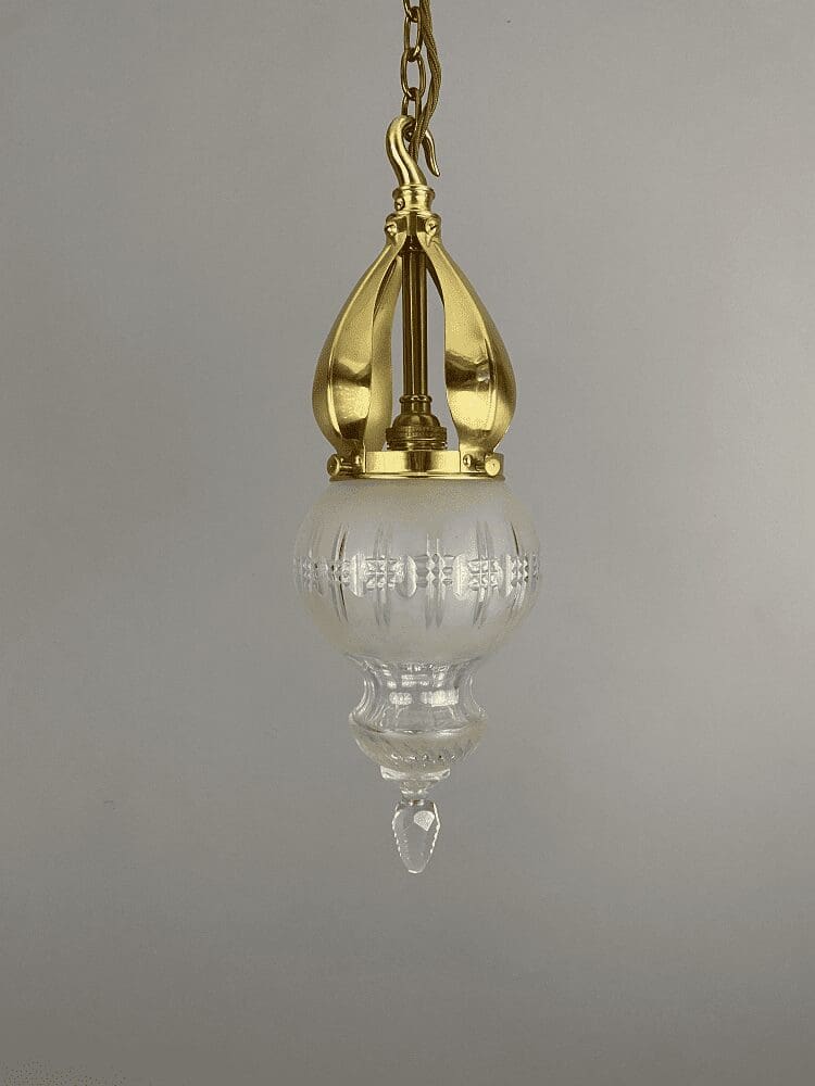 Art Nouveau Pendant Light with Frosted Glass (41036)
