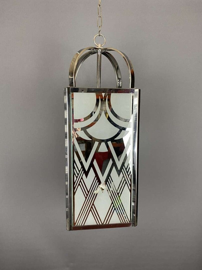 Fredrick Ramond Art Deco Revival Chrome Lantern (21135)