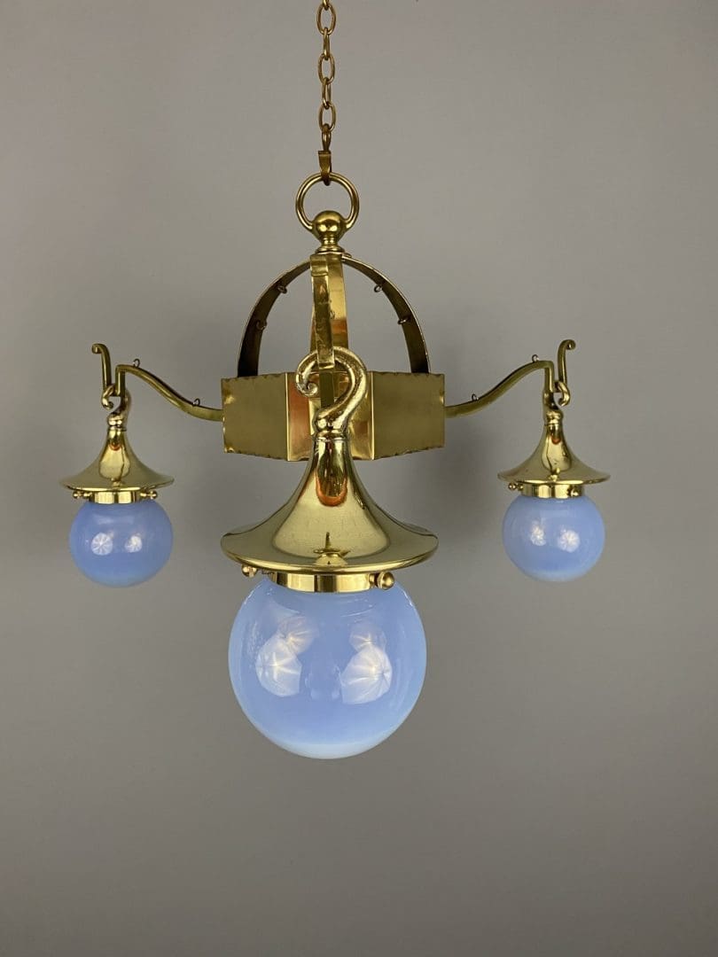 Brass Arts and Crafts Chandelier (21267)