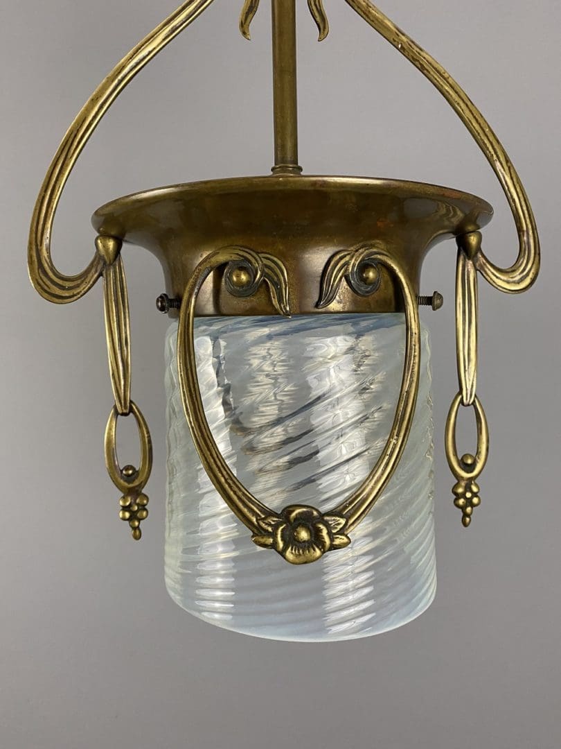 Art Nouveau Vaseline Glass Lantern (32162)