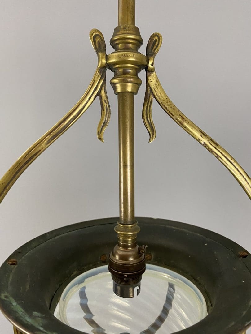 Art Nouveau Vaseline Glass Lantern (32162)