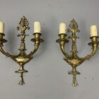 Pair of Solid Brass Double Armed Wall Lights (41038)