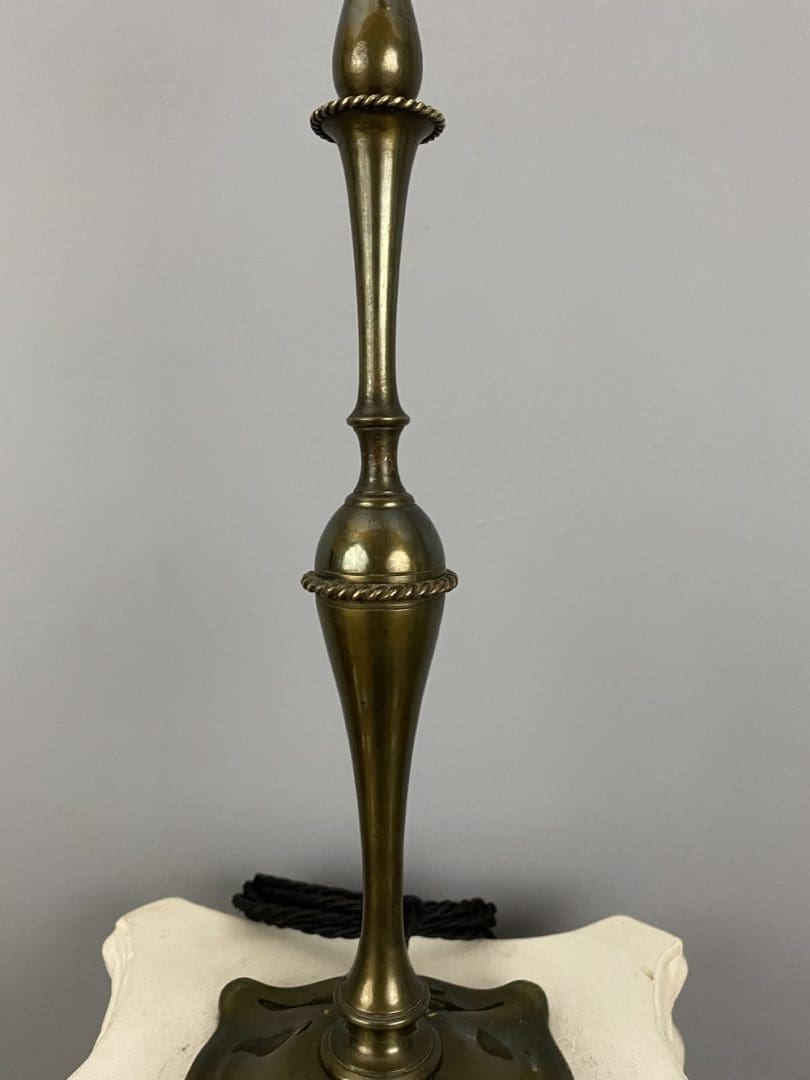 Aged Brass Table Lamp with Square Base (21225)