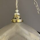 Vintage Holophane Stiletto Pendant Light - Silver Plated Fittings