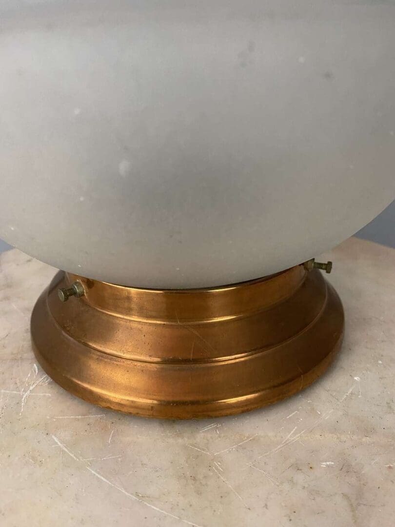 Frosted Glass Globe Light in Copper Ring (21665)